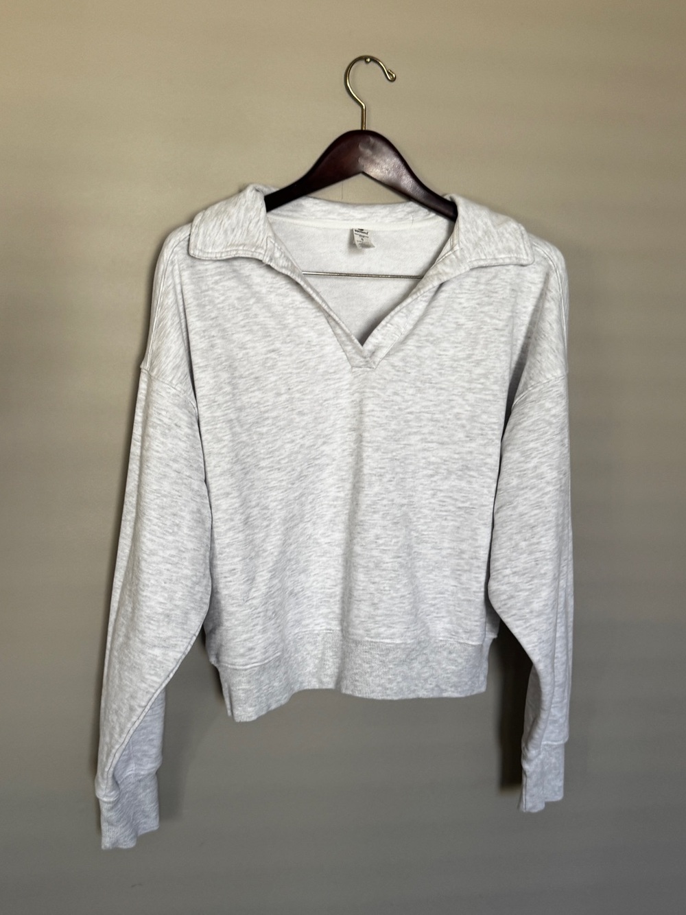 90 Degree by Reflex Chill Mode French Terry Collared Pullover Gray S